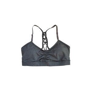 PrAna Bra Womens Medium Grey Elixir Strappy Racerback Adjustable Straps Yoga
